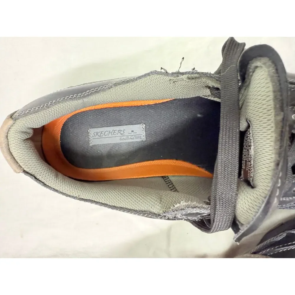 SKECHERS  LEATHER CASUAL SNEAKERS Mens size 12 color black SN 62861 - Picture 3 of 13